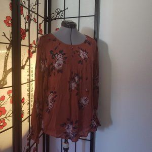 Floral Orange Blouse (Gentlefawn)